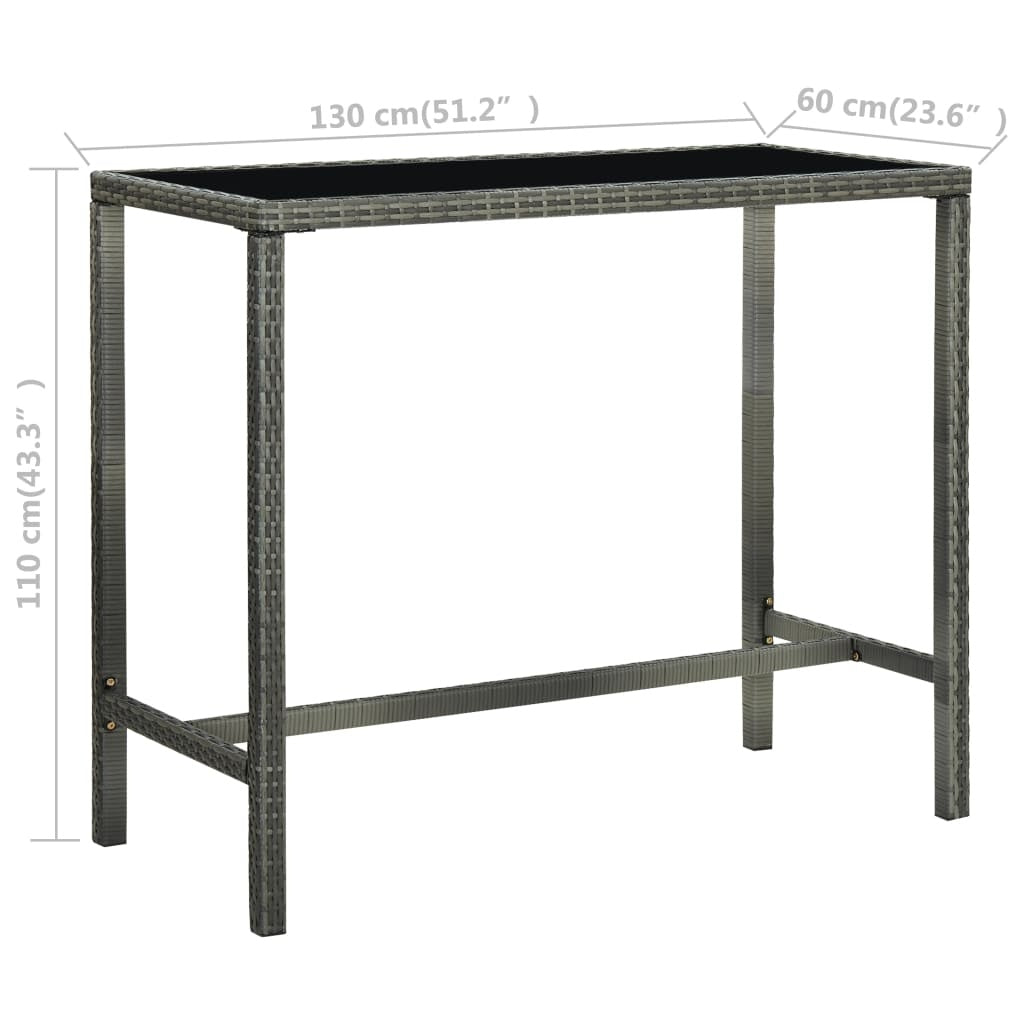 Piece Patio Bar Set Poly Rattan Gray