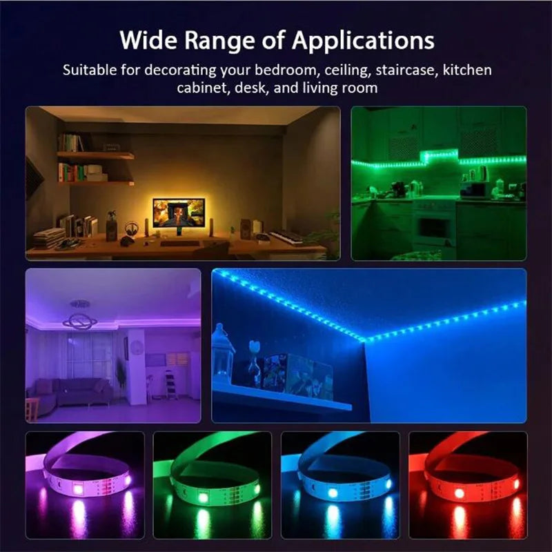 USB 1-30M LED-Lichtleiste RGB 5050 Bluetooth Wifi APP-Steuerung Luces LED-Lichtleiste Beleuchtung Musiksynchronisation für Party PC TV Wohnzimmer R 