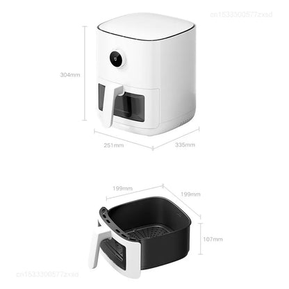 Xiaomi Mijia Smart Air Fryer Pro 4L Hot Oven Cooker Viewable Window APP Timing OLED Screen Without Oil 360° Hot Air Deep Fryer