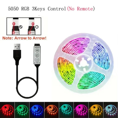 LED Lights Bluetooth 5050 SMD USB LED Strip Alexa APP Control WIFI RGB Adhesive Luces Led TV Backlight Lamps for Room Decoration