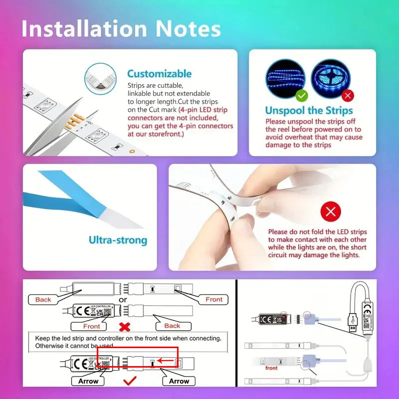 LED Lights Bluetooth 5050 SMD USB LED Strip Alexa APP Control WIFI RGB Adhesive Luces Led TV Backlight Lamps for Room Decoration