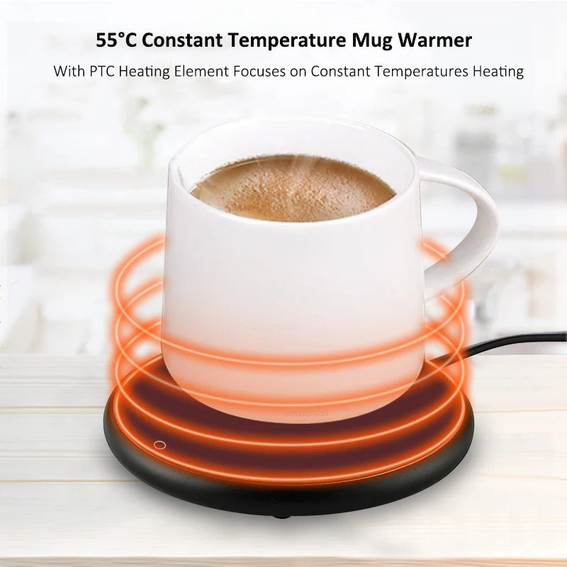 Mug Warmer USB Cup Warmer Coffee Cup Heater Thermostatic Heating Coaster Cup Electric Milk Tea Coffee Mug Warmer for Office Home