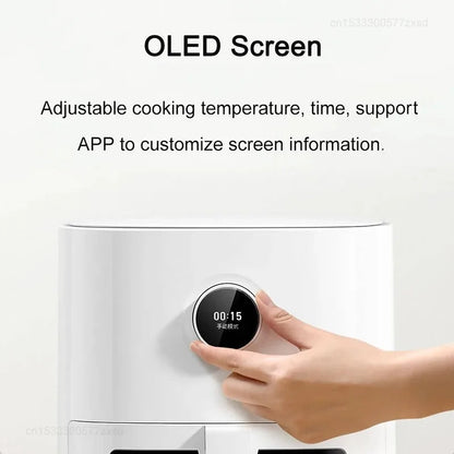 Xiaomi Mijia Smart Air Fryer Pro 4L Hot Oven Cooker Viewable Window APP Timing OLED Screen Without Oil 360° Hot Air Deep Fryer