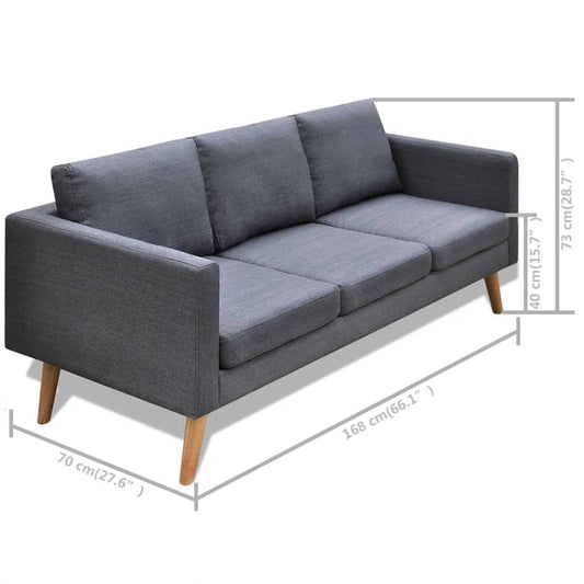 Set aus 2-Sitzer- und 3-Sitzer-Sofas aus dunkelgrauem Stoff 