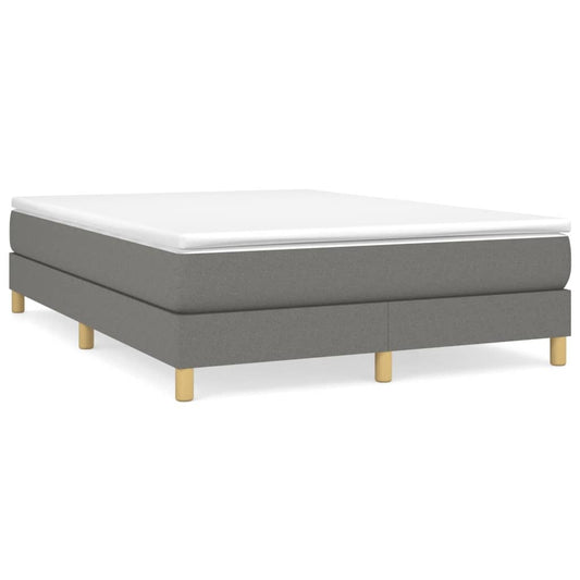 Bed frame without mattress dark gray fabric 140x200 cm